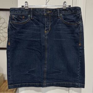 {Converse One Star} Blue Vintage Braided Trim Low Rise Denim Jean Mini Skirt